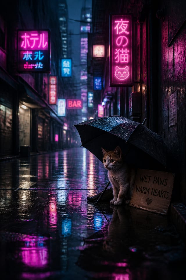 Neon alley cat