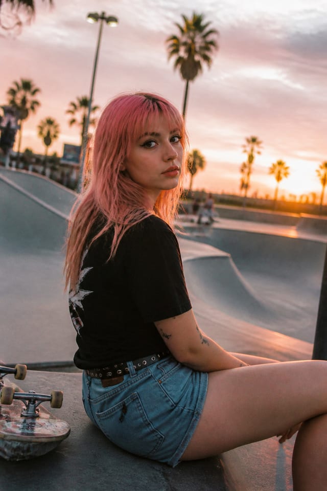 Zoe at the skatepark